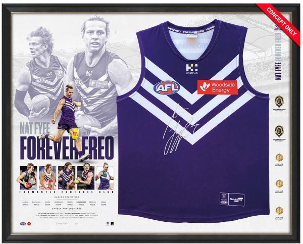 Nat Fyfe FOREVER FREO - Fremantle Dockers Official AFL Retirement Guernsey Framed